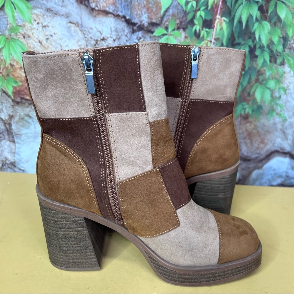 UNIVERSAL THREAD Patchwork Microsuede Block Heel … - image 10